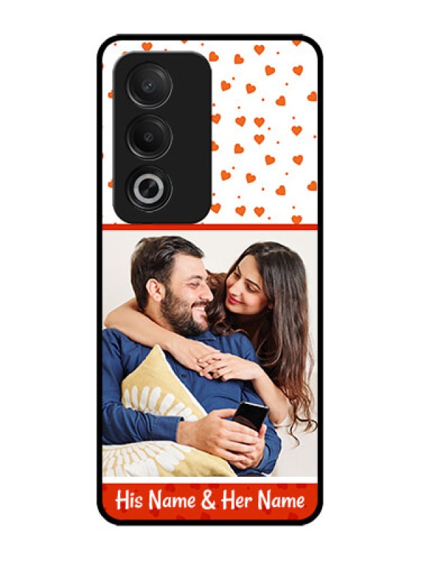 Custom Oppo K12x 5G Custom Glass Phone Case - Orange Love Symbol Design