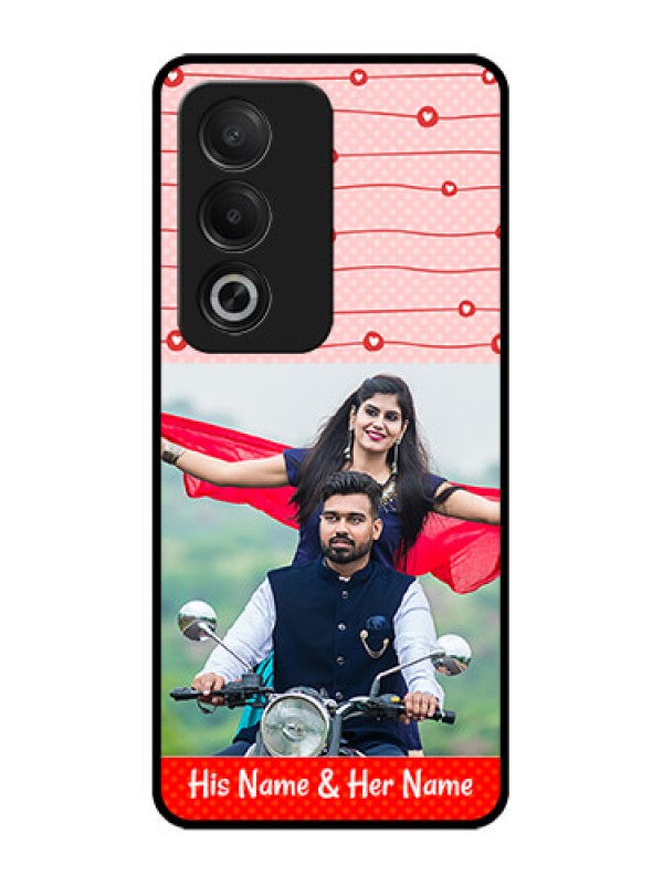 Custom Oppo K12x 5G Custom Glass Phone Case - Red Pattern Case Design