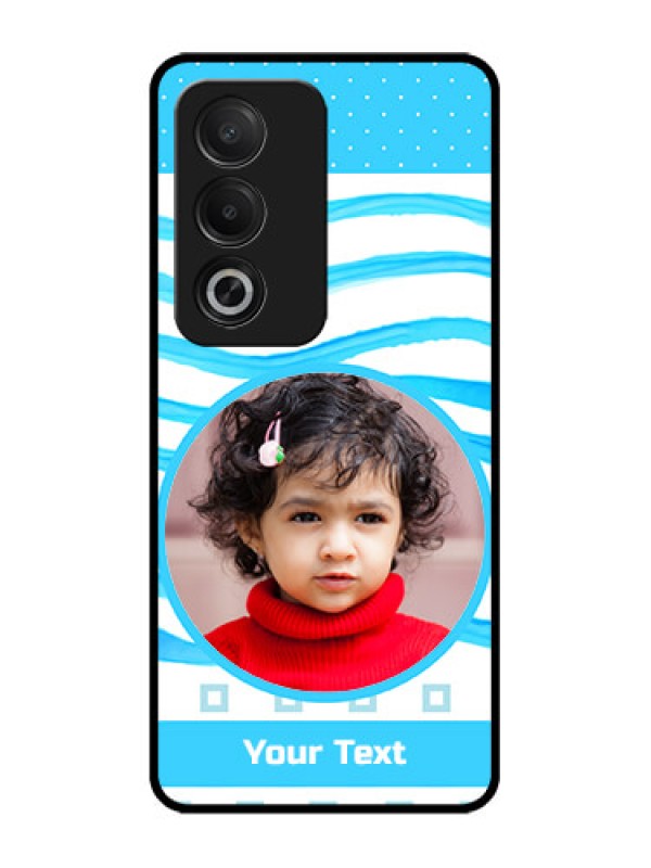 Custom Oppo K12x 5G Custom Glass Phone Case - Simple Blue Case Design