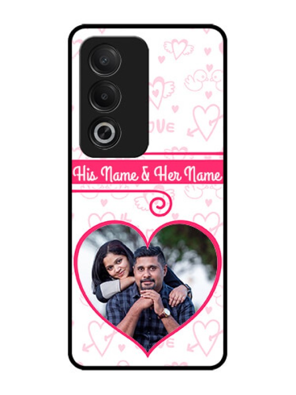 Custom Oppo K12x 5G Custom Glass Phone Case - Heart Shape Love Design