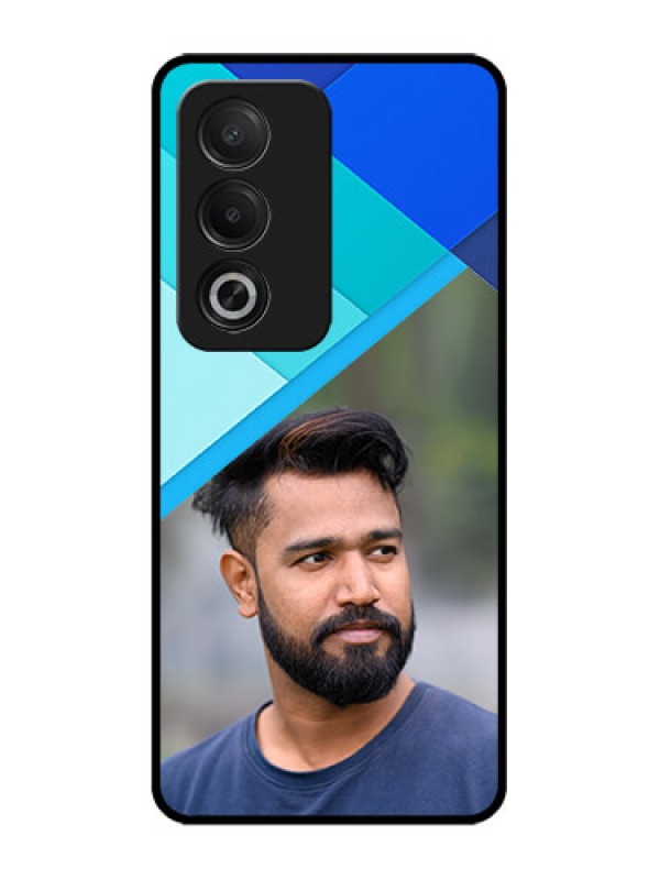 Custom Oppo K12x 5G Custom Glass Phone Case - Blue Pattern Design