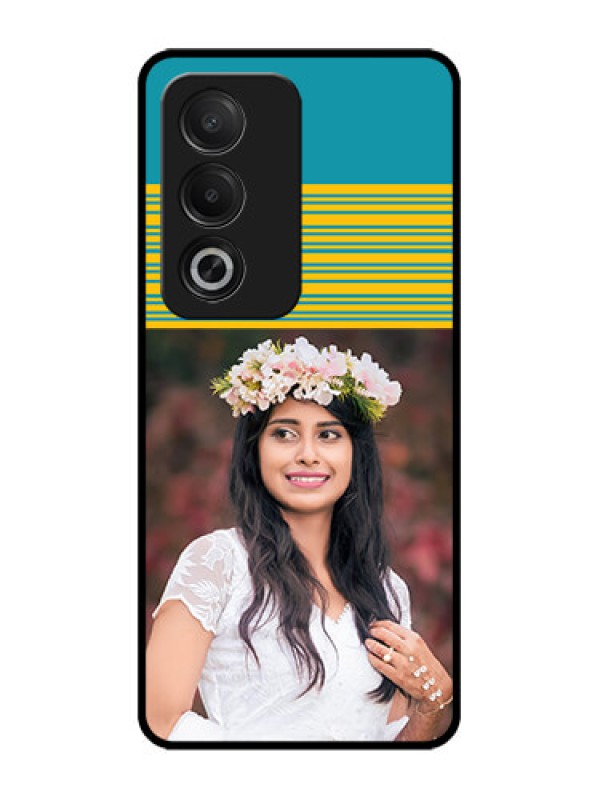 Custom Oppo K12x 5G Custom Glass Phone Case - Yellow and Blue Design