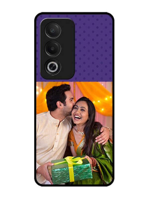 Custom Oppo K12x 5G Custom Glass Phone Case - Violet Colored Pattern Design
