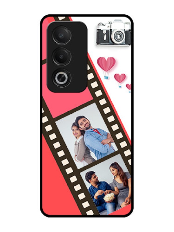Custom Oppo K12x 5G Custom Glass Phone Case - 3 Image Holder With Film Reel