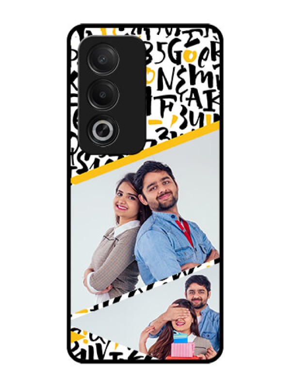 Custom Oppo K12x 5G Custom Glass Phone Case - Letters Pattern Design
