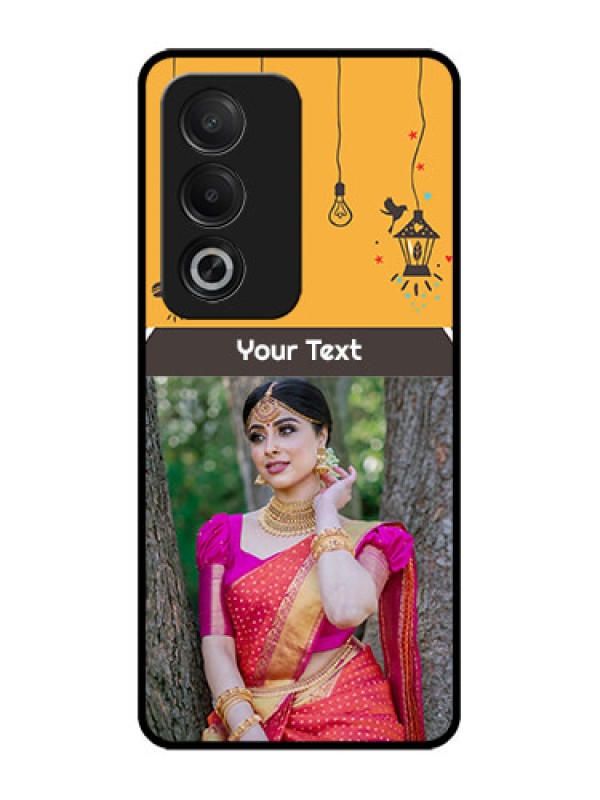 Custom Oppo K12x 5G Custom Glass Phone Case - With Family Picture And Icons