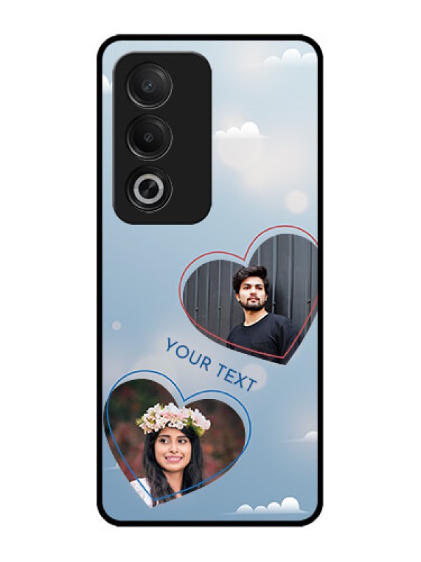 Custom Oppo K12x 5G Custom Glass Phone Case - Blue Color Couple Design