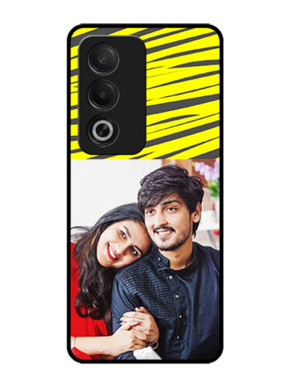 Custom Oppo K12x 5G Custom Glass Phone Case - Yellow Abstract Design