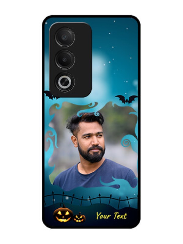 Custom Oppo K12x 5G Custom Glass Phone Case - Halloween Frame Design