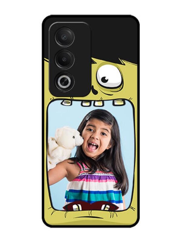Custom Oppo K12x 5G Custom Glass Phone Case - Cartoon Monster Back Case Design