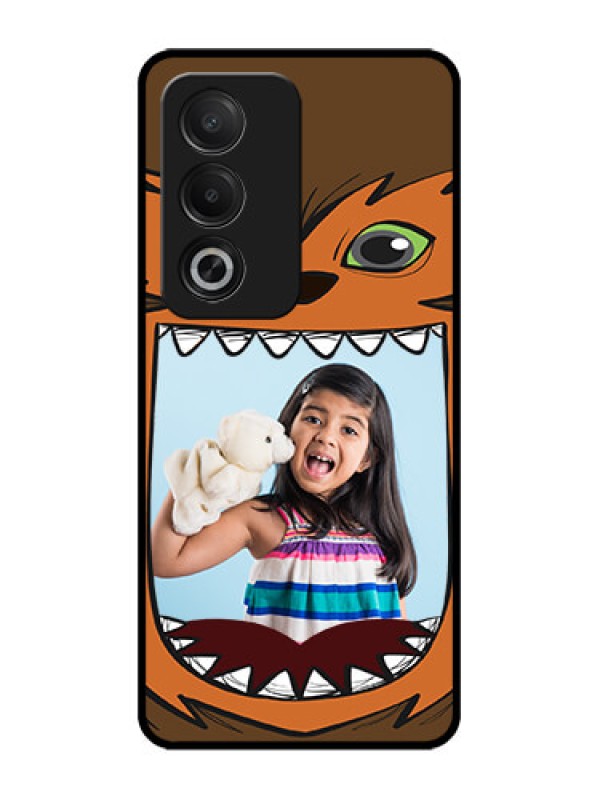 Custom Oppo K12x 5G Custom Glass Phone Case - Owl Monster Back Case Design