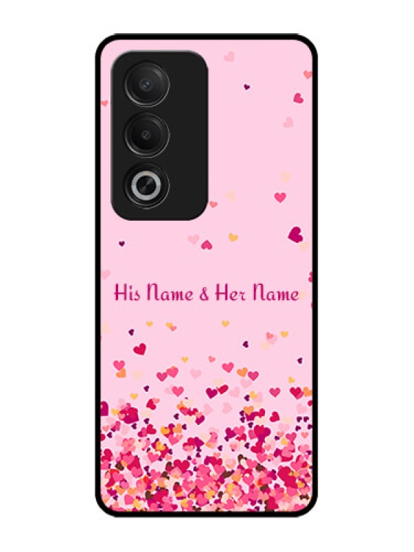 Custom Oppo K12x 5G Custom Glass Phone Case - Floating Hearts Design