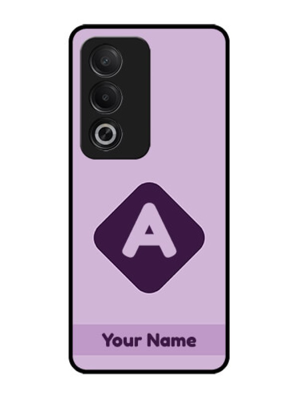 Custom Oppo K12x 5G Custom Glass Phone Case - Custom Letter In Curved Badge Design