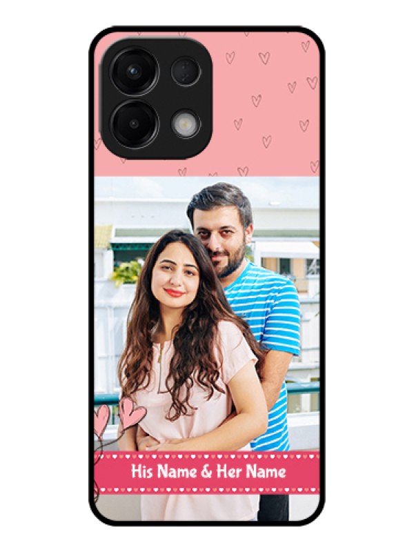 Custom Oppo K13 5G Custom Glass Phone Case - Love Design Peach Color