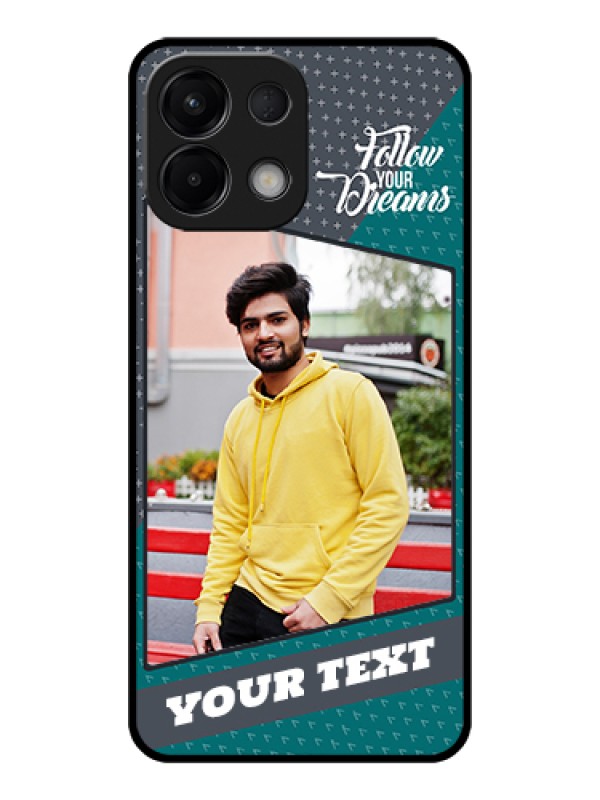Custom Oppo K13 5G Custom Glass Phone Case - Background Pattern Design With Quote