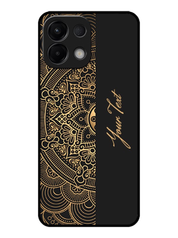 Custom Oppo K13 5G Custom Glass Phone Case - Mandala Art With Custom Text Design