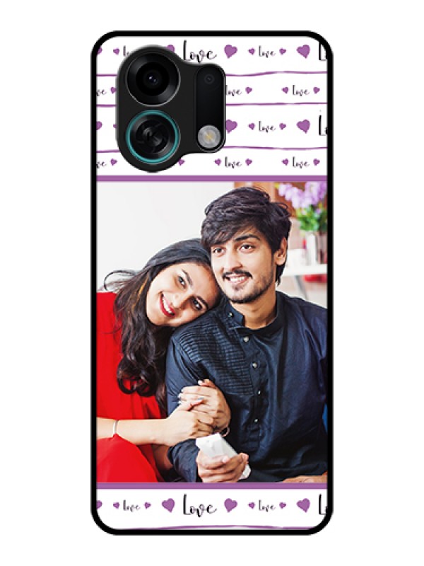 Custom Oppo K13 Turbo 5G Custom Glass Phone Case - Couples Heart Design