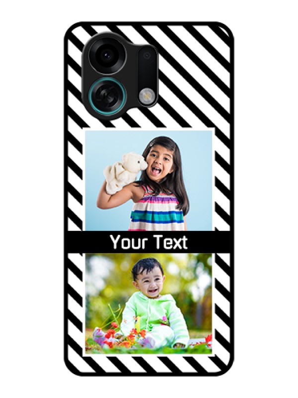 Custom Oppo K13 Turbo 5G Custom Glass Phone Case - Black And White Stripes Design