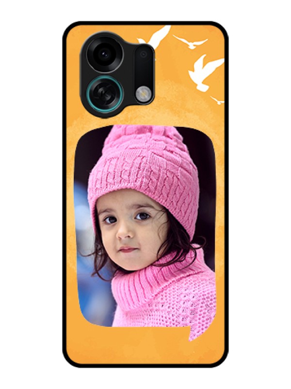Custom Oppo K13 Turbo 5G Custom Glass Phone Case - Water Color Design With Bird Icons