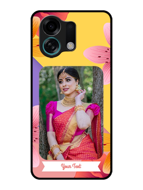 Custom Oppo K13 Turbo 5G Custom Glass Phone Case - 3 Image With Vintage Floral Design