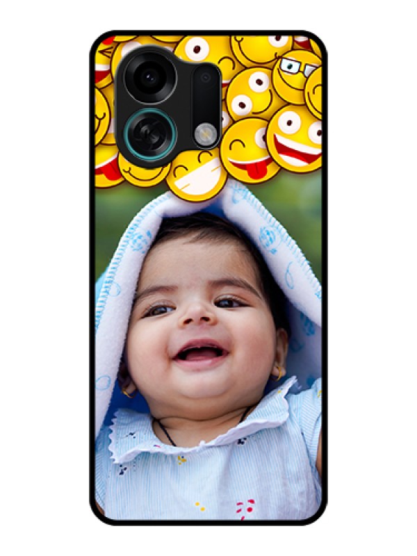 Custom Oppo K13 Turbo 5G Custom Glass Phone Case - With Smiley Emoji Design