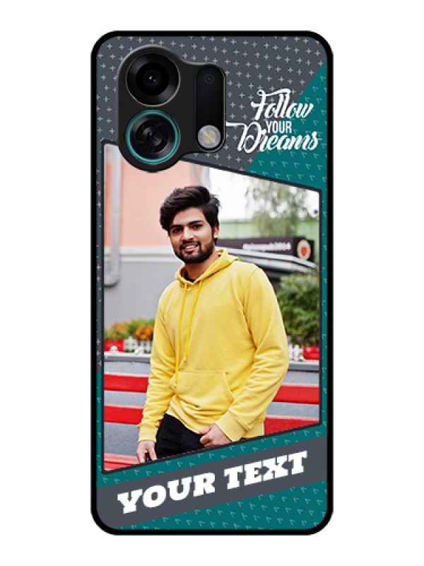 Custom Oppo K13 Turbo 5G Custom Glass Phone Case - Background Pattern Design With Quote