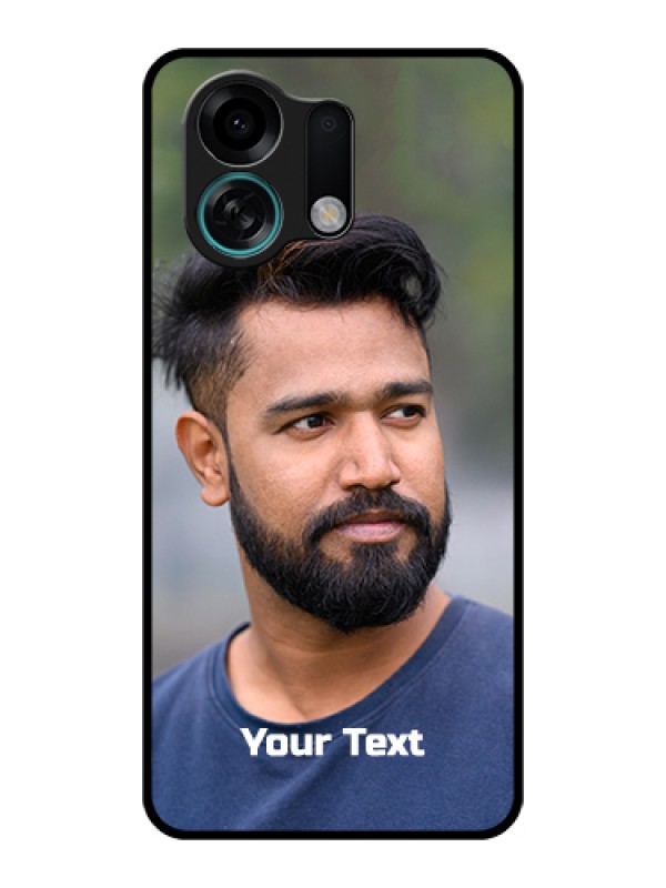 Custom Oppo K13 Turbo 5G Custom Glass Phone Case - Photo With Text Design