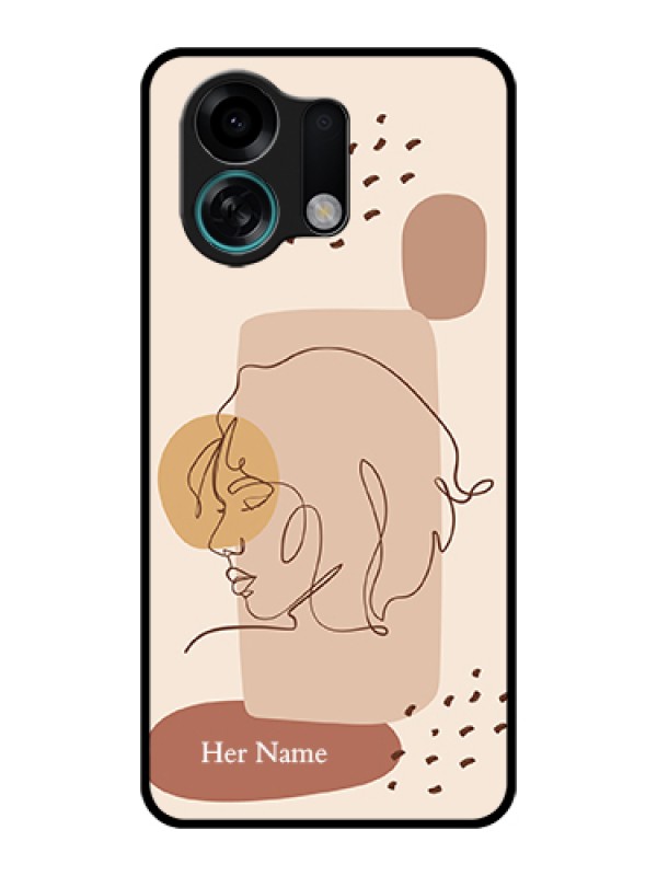 Custom Oppo K13 Turbo 5G Custom Glass Phone Case - Calm Woman Line Art Design