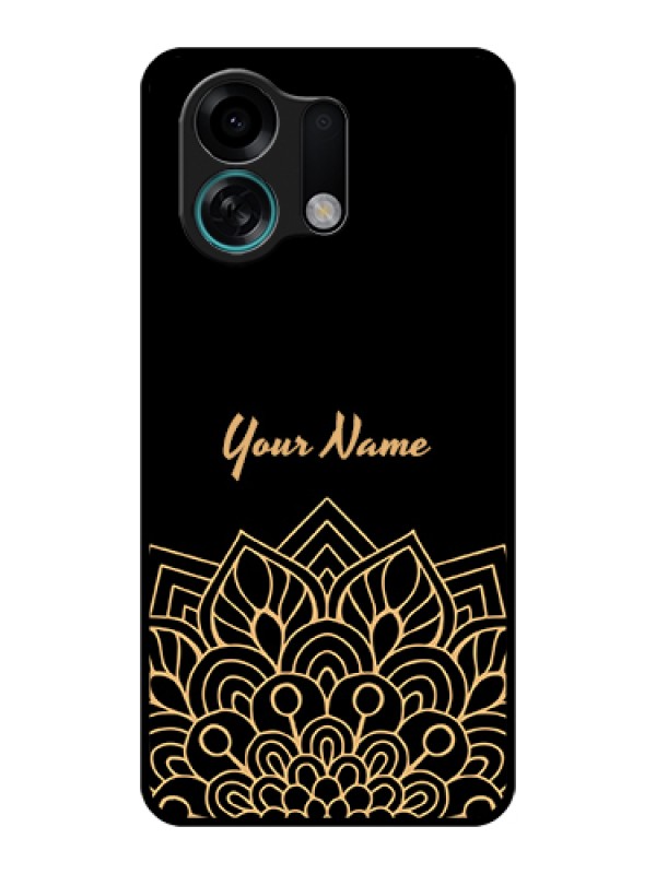 Custom Oppo K13 Turbo 5G Custom Glass Phone Case - Golden Mandala Design