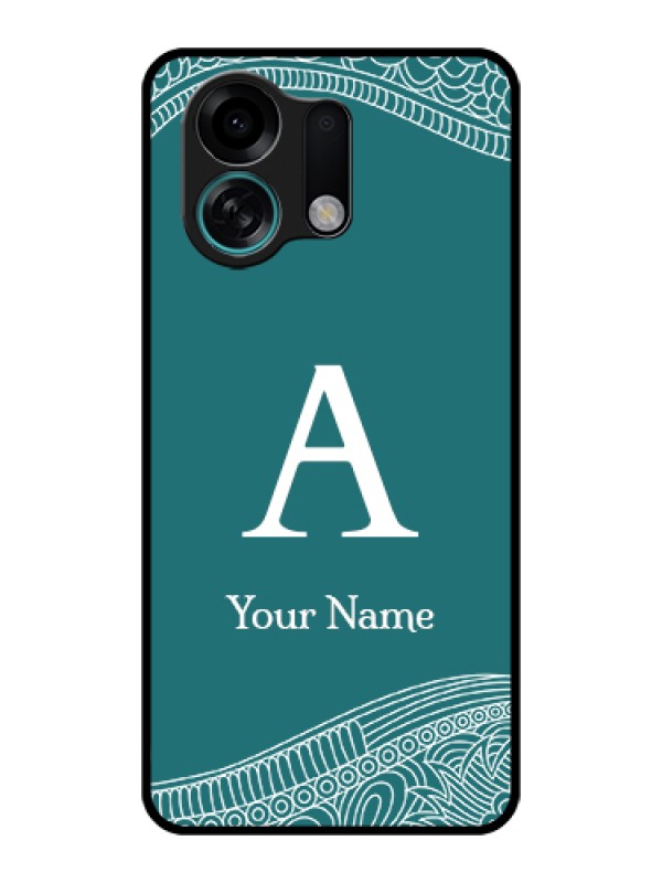 Custom Oppo K13 Turbo 5G Custom Glass Phone Case - Line Art Pattern With Custom Name Design