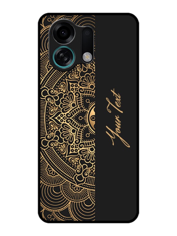 Custom Oppo K13 Turbo 5G Custom Glass Phone Case - Mandala Art With Custom Text Design