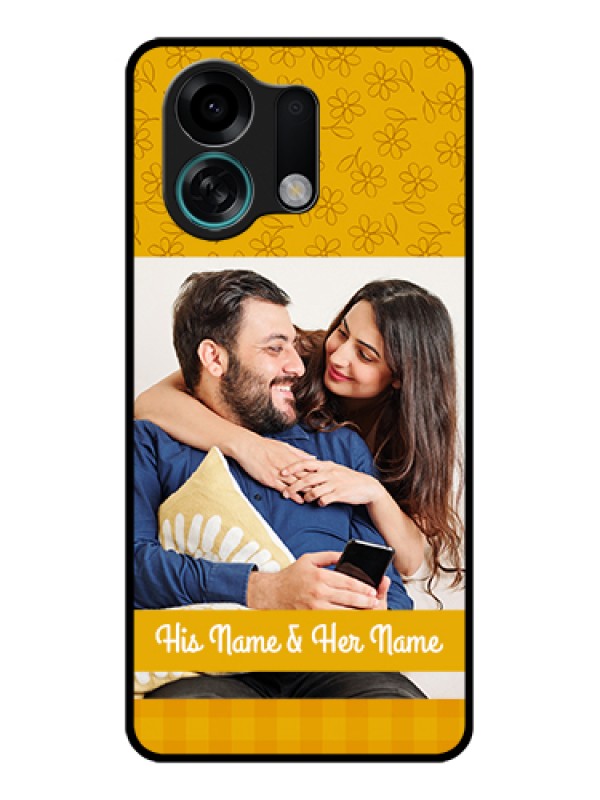 Custom Oppo K13 Turbo Pro 5G Custom Glass Phone Case - Yellow Floral Design