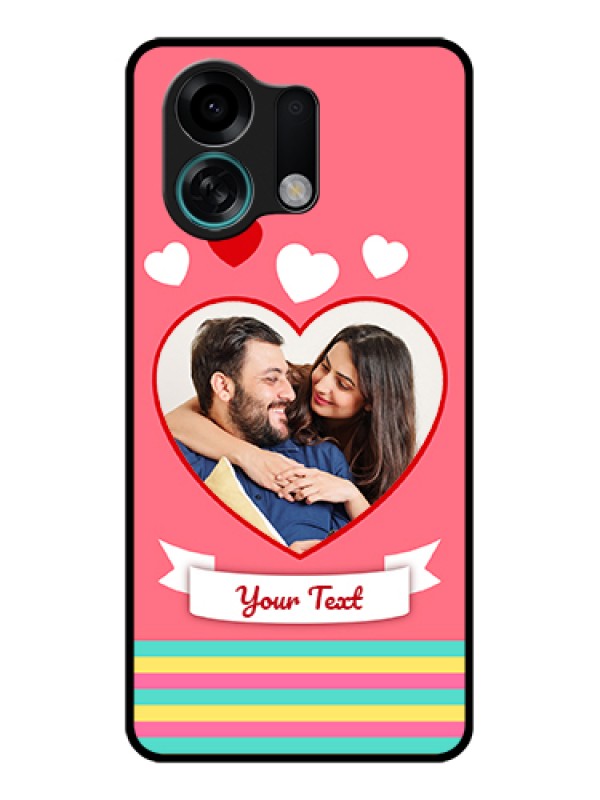 Custom Oppo K13 Turbo Pro 5G Custom Glass Phone Case - Love Shapes Doodle Design