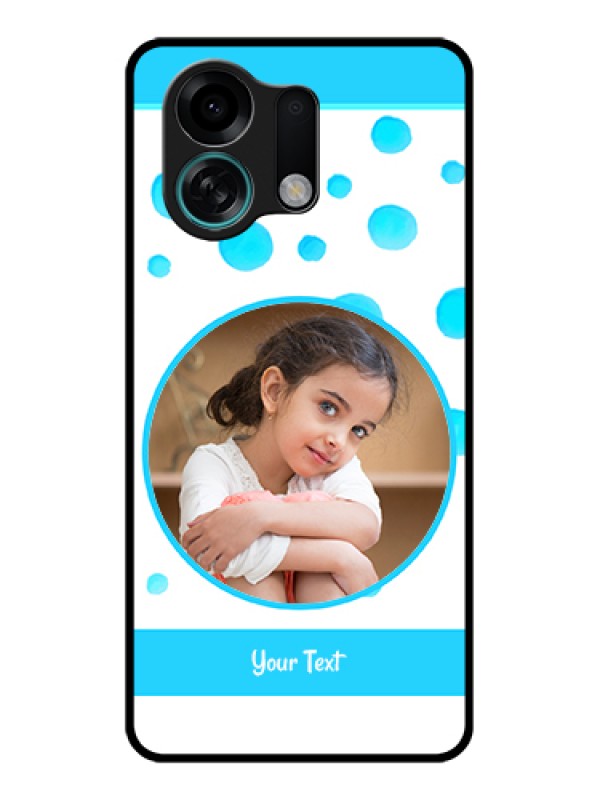 Custom Oppo K13 Turbo Pro 5G Custom Glass Phone Case - Blue Bubbles Pattern Design