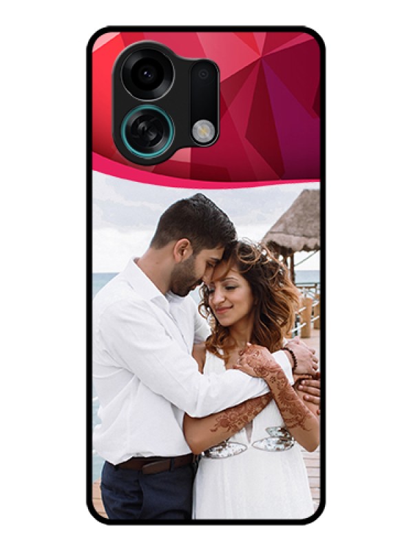 Custom Oppo K13 Turbo Pro 5G Custom Glass Phone Case - Red Abstract Design