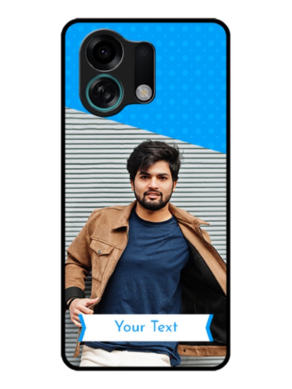 Custom Oppo K13 Turbo Pro 5G Custom Glass Phone Case - Simple Blue Color Design
