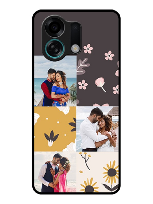 Custom Oppo K13 Turbo Pro 5G Custom Glass Phone Case - 3 Images With Floral Design