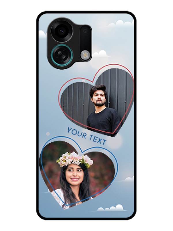 Custom Oppo K13 Turbo Pro 5G Custom Glass Phone Case - Blue Color Couple Design