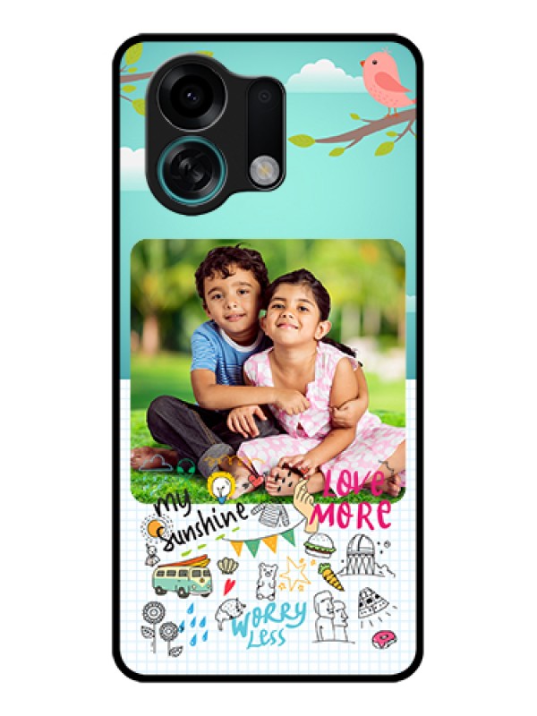 Custom Oppo K13 Turbo Pro 5G Custom Glass Phone Case - Doodle Love Design