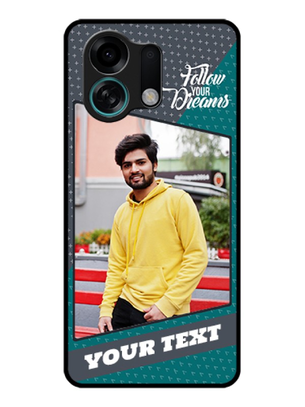 Custom Oppo K13 Turbo Pro 5G Custom Glass Phone Case - Background Pattern Design With Quote