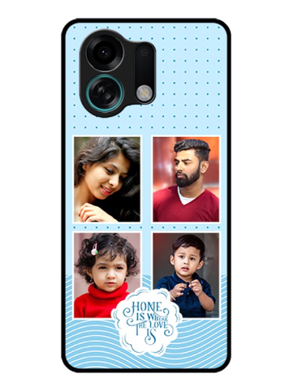 Custom Oppo K13 Turbo Pro 5G Custom Glass Phone Case - Cute Love Quote With 4 Pic Upload Design