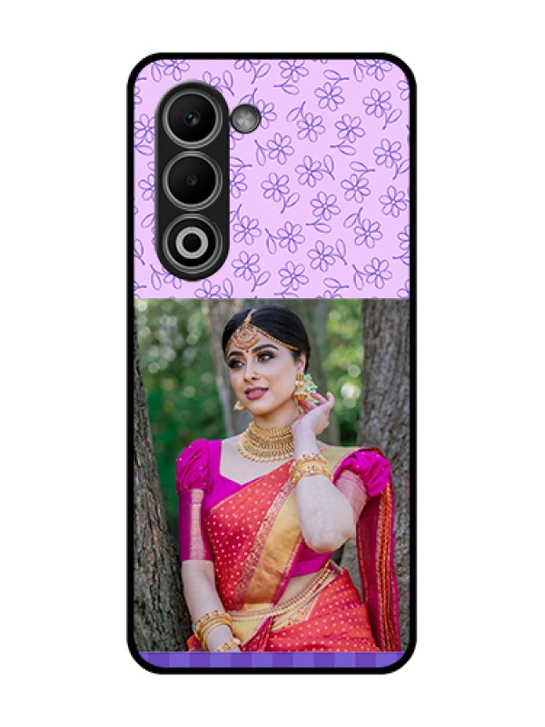 Custom Oppo K13x 5G Custom Glass Phone Case - Purple Floral Design