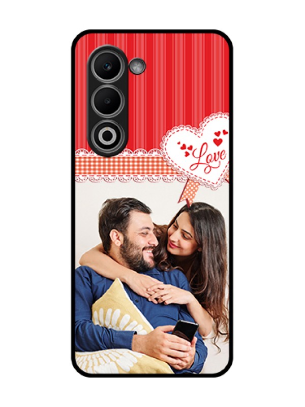 Custom Oppo K13x 5G Custom Glass Phone Case - Red Love Pattern Design