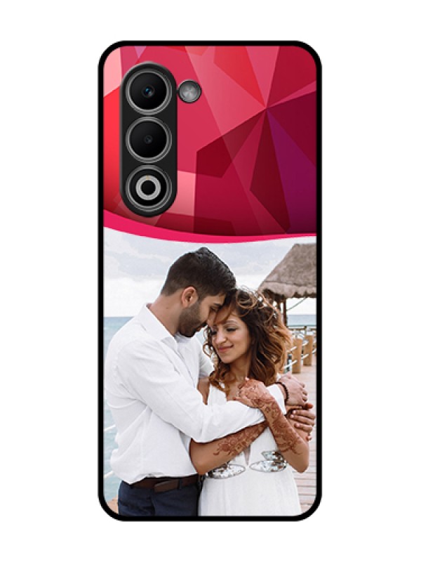 Custom Oppo K13x 5G Custom Glass Phone Case - Red Abstract Design