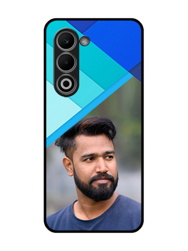 Custom Oppo K13x 5G Custom Glass Phone Case - Blue Pattern Design