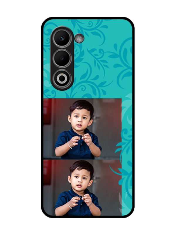 Custom Oppo K13x 5G Custom Glass Phone Case - With Photo And Green Floral Design