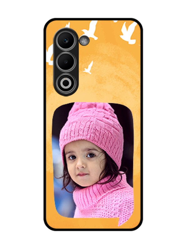 Custom Oppo K13x 5G Custom Glass Phone Case - Water Color Design With Bird Icons