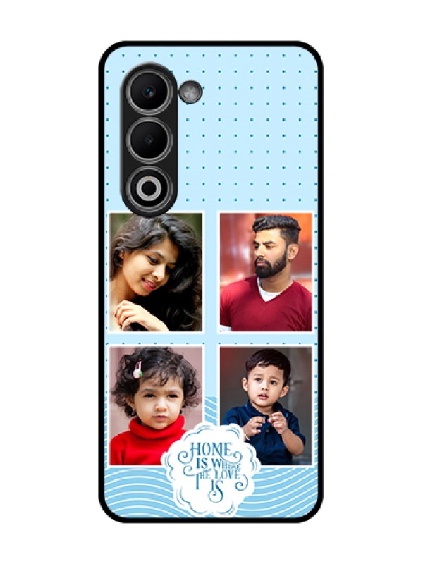 Custom Oppo K13x 5G Custom Glass Phone Case - Cute Love Quote With 4 Pic Upload Design