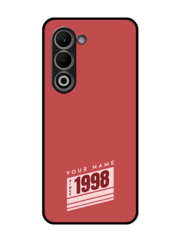 Custom Oppo K13x 5G Custom Glass Phone Case - Red Custom Year Of Birth Design