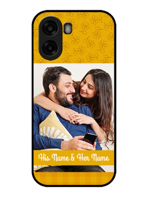Custom Oppo K14x 5G Custom Glass Phone Case - Yellow Floral Design